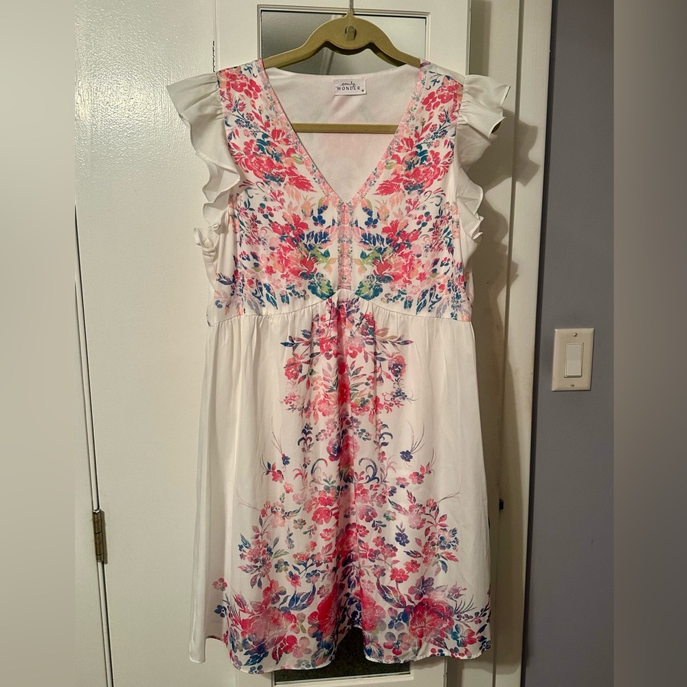 Emily Wonder Floral Ruffle Sleeve Dress